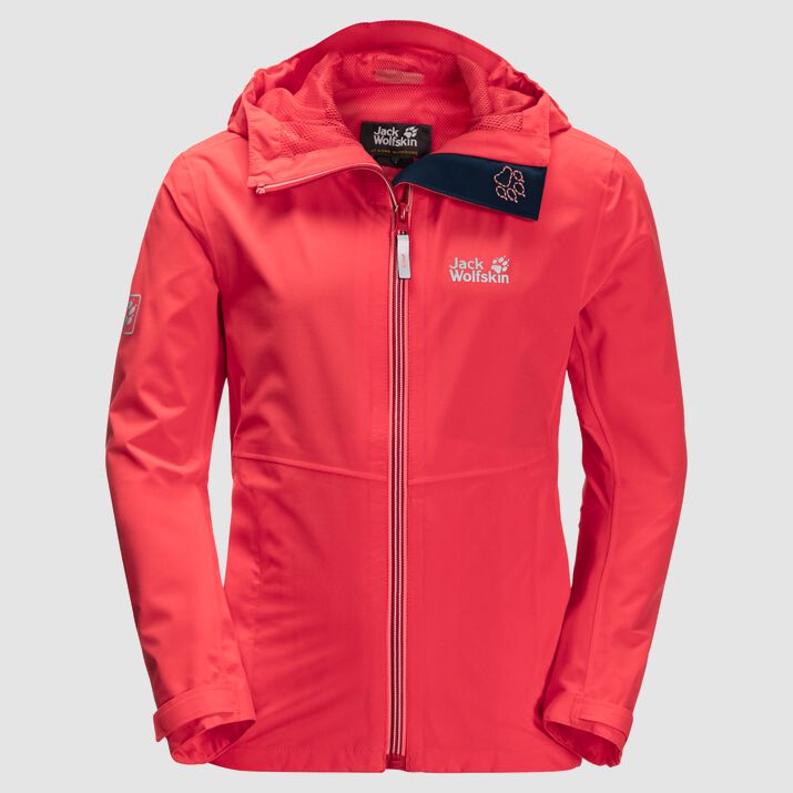 Chamarra Hardshell Jack Wolfskin Jwp Niños Rojos Mexico-3846129